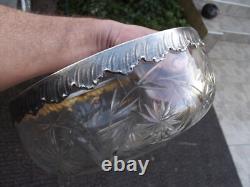 Ancienne Coupe Baccarat cristal taillé monture en argent massif poinçon minerve