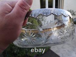 Ancienne Coupe Baccarat cristal taillé monture en argent massif poinçon minerve
