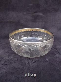 Ancienne Coupe Baccarat cristal taillé monture en argent massif poinçon minerve