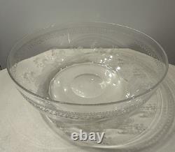 Ancienne Coupe Cristal De Baccarat Decor Grave Arabesques Epoque 1900