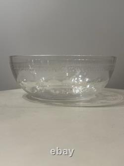 Ancienne Coupe Cristal De Baccarat Decor Grave Arabesques Epoque 1900