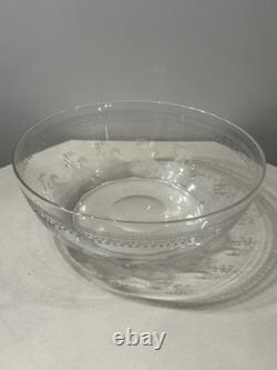 Ancienne Coupe Cristal De Baccarat Decor Grave Arabesques Epoque 1900