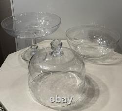 Ancienne Coupe Cristal De Baccarat Decor Grave Arabesques Epoque 1900
