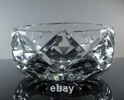 Ancienne Coupe Saladier En Cristal Massif Taille Main Camargue St Louis Signée