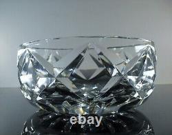 Ancienne Coupe Saladier En Cristal Massif Taille Main Camargue St Louis Signée