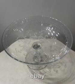 Ancienne Coupe Sur Pied Cristal De Baccarat Decor Grave Arabesques Epoque 1900