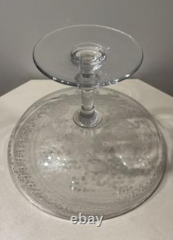 Ancienne Coupe Sur Pied Cristal De Baccarat Decor Grave Arabesques Epoque 1900