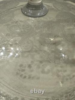 Ancienne Coupe Sur Pied Cristal De Baccarat Decor Grave Arabesques Epoque 1900