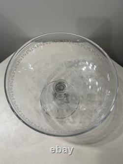 Ancienne Coupe Sur Pied Cristal De Baccarat Decor Grave Arabesques Epoque 1900