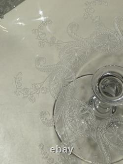 Ancienne Coupe Sur Pied Cristal De Baccarat Decor Grave Arabesques Epoque 1900