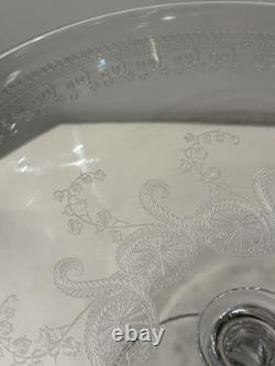 Ancienne Coupe Sur Pied Cristal De Baccarat Decor Grave Arabesques Epoque 1900