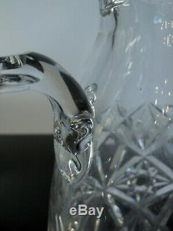Ancienne Cruche Broc Carafe Cristal Massif Taille Modelé Lagny Baccarat