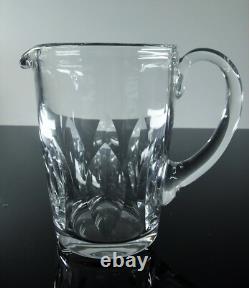 Ancienne Cruche Broc Cristal Massif Taille Modelé Jersey St Louis Signe