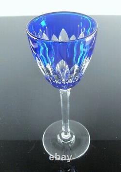 Ancienne Grand 1 Verre A Vin Cristal Couleur Bleu Modele Lorraine Baccarat Signe