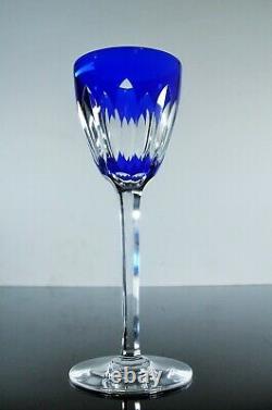 Ancienne Grand 1 Verre A Vin Cristal Couleur Bleu Modele Lorraine Baccarat Signe