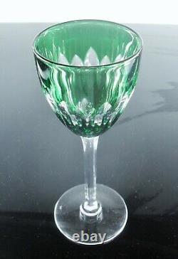 Ancienne Grand 1 Verre A Vin Cristal Couleur Vert Modele Lorraine Baccarat Signe
