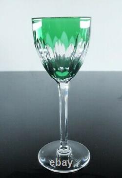 Ancienne Grand 1 Verre A Vin Cristal Couleur Vert Modele Lorraine Baccarat Signe