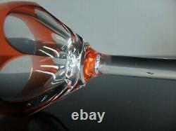 Ancienne Grand 1 Verre A Vin En Cristal Couleur Orange Vsl St Louis Baccarat