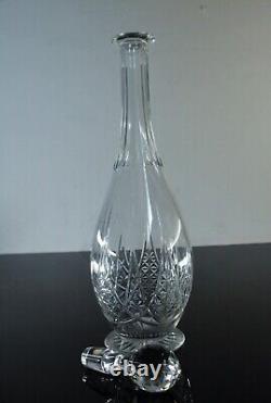 Ancienne Grand Carafe En Cristal Taille Modelé Epron Baccarat Avant 1936 H 37cm