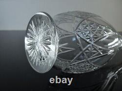 Ancienne Grand Carafe En Cristal Taille Modelé Epron Baccarat Avant 1936 H 37cm