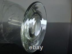 Ancienne Grand Carafe En Pied Vin En Cristal Taille Souffle St Louis Art Deco