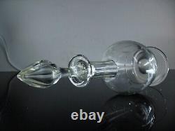 Ancienne Grand Carafe En Pied Vin En Cristal Taille Souffle St Louis Art Deco