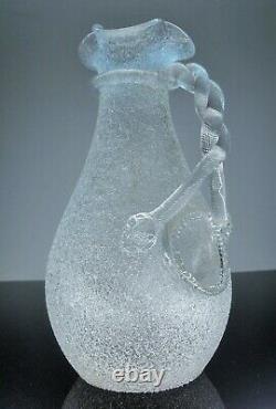 Ancienne Grand Cruche Glass A Eau Cristal Dégage L'acid Modelé Baccarat 1916