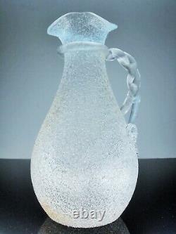 Ancienne Grand Cruche Glass A Eau Cristal Dégage L'acid Modelé Baccarat 1916