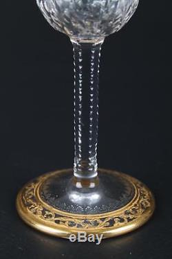 Ancienne Grand Verre Cristal St Louis Thistle Or Parfait Etat Signe