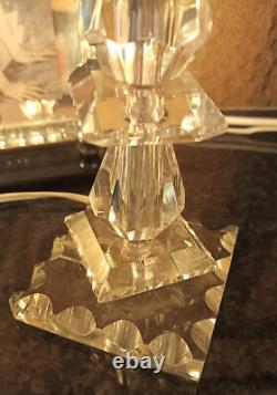 Ancienne LAMPE en CRISTAL VINTAGE époque ART DECO signée BACCARAT