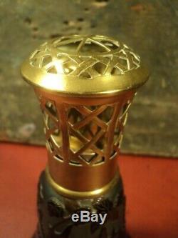 Ancienne Lampe Berger D'Argental Décor Fuchsia Art Nouveau