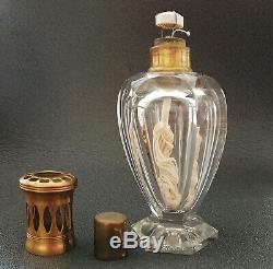 Ancienne Lampe Berger en cristal taillé probablement Baccarat (sans estampille)
