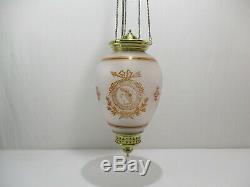 Ancienne Lanterne Suspension Lustre Verre Cristal Grave Napoleon Old Lamp