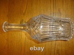 Ancienne Paire De Carafes En Cristal Taille Fond A L'etoile 22 Branches