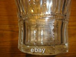 Ancienne Paire De Carafes En Cristal Taille Fond A L'etoile 22 Branches