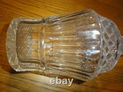 Ancienne Paire De Carafes En Cristal Taille Fond A L'etoile 22 Branches