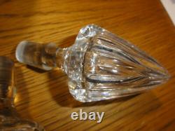 Ancienne Paire De Carafes En Cristal Taille Fond A L'etoile 22 Branches