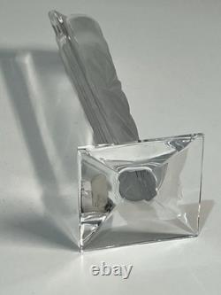 Ancienne Paire de bougeoirs en cristal signés DURAND Style Lalique Art Déco