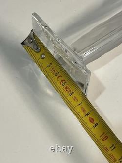 Ancienne Paire de bougeoirs en cristal signés DURAND Style Lalique Art Déco