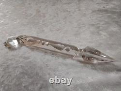 Ancienne Pampille flèche en cristal de baccarat H 15 cm + octogone de 2,2 cm n°3