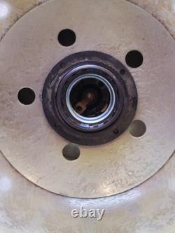 Ancienne Suspension Globe Tulipe En Verre Ou Cristal Vert Jaune Gravé À L'acide