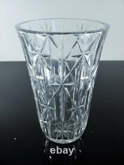 Ancienne Vase En Cristal Souffle Taille Diamant St Louis Signée
