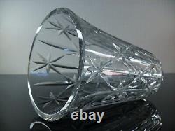 Ancienne Vase En Cristal Souffle Taille Diamant St Louis Signée