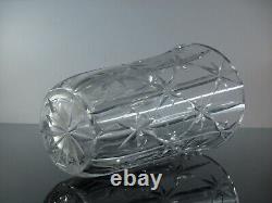 Ancienne Vase En Cristal Souffle Taille Diamant St Louis Signée
