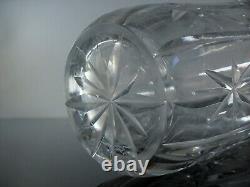Ancienne Vase En Cristal Souffle Taille Diamant St Louis Signée