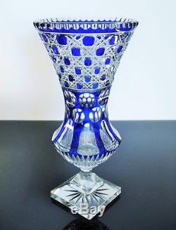 Ancienne Vase En Pied Forme Medici Taille Pierres Diamant Baccarat 1908