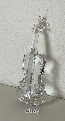 Ancienne XXème sculpture d'un violon en véritable cristal de Paris