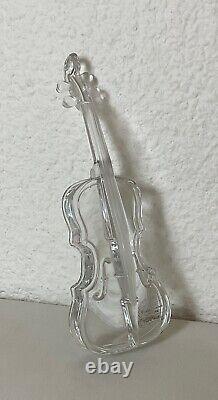 Ancienne XXème sculpture d'un violon en véritable cristal de Paris