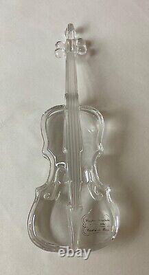 Ancienne XXème sculpture d'un violon en véritable cristal de Paris