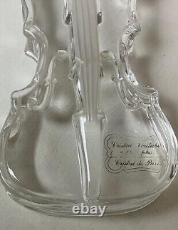 Ancienne XXème sculpture d'un violon en véritable cristal de Paris
